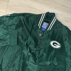 Vintage 90s Green Bay Packers Pro Line Starter Satin Jacket Green Mens Large USA